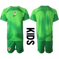 Kroatia Keeper Fotballklær Hjemmedraktsett Barn VM 2022 Kortermet (+ korte bukser)